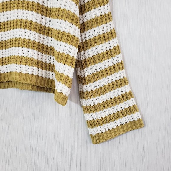 Adora super soft open knit striped slightly cropped sweater with wide sl… - Picture 5 of 7